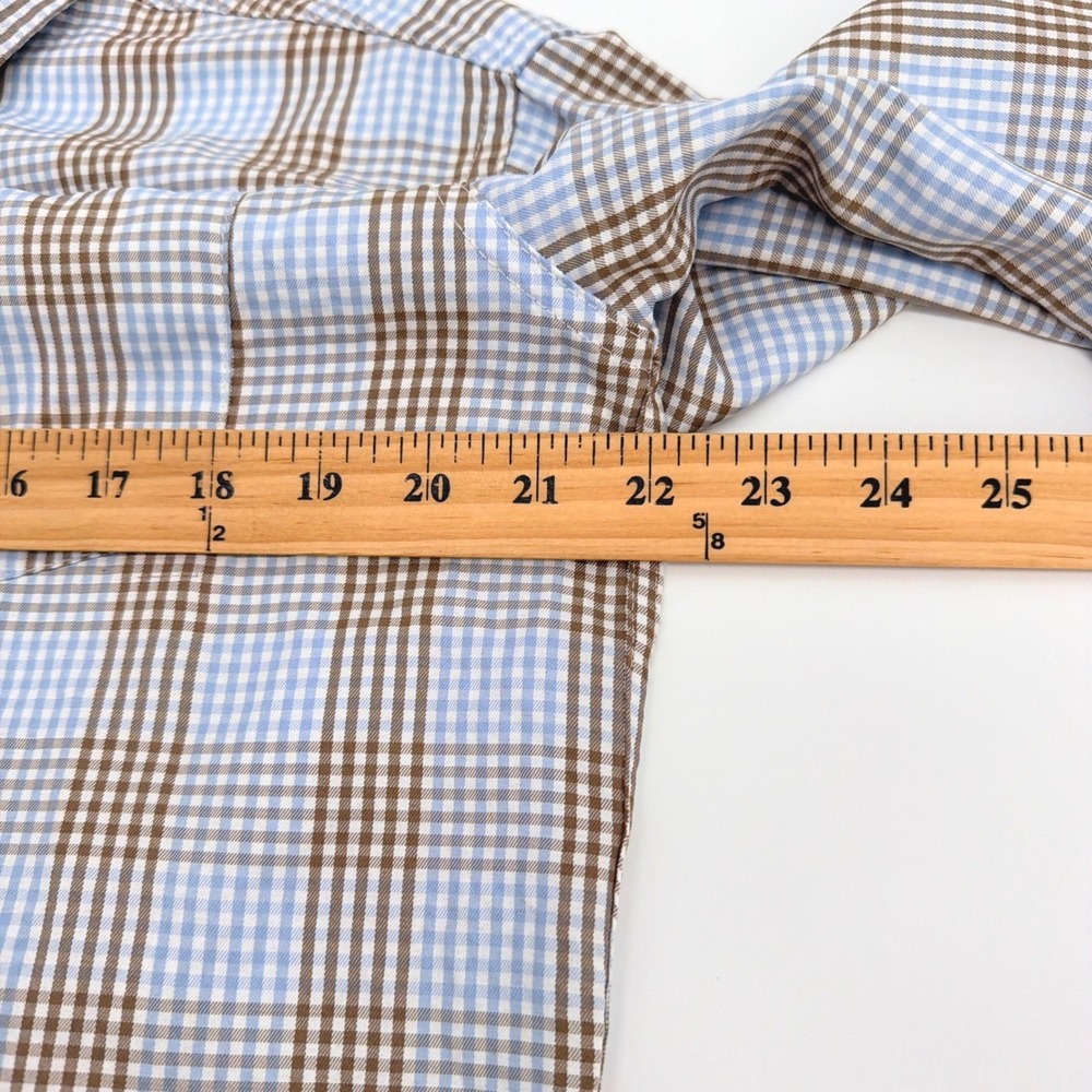 AFTCO Shirt Mens M Blue Plaid Vented Performance Long Sleeve Fishing Utility - Picture 6 of 9